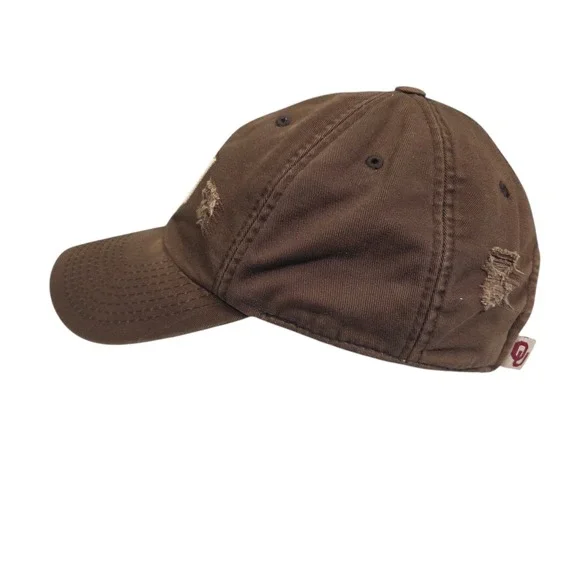 Vintage Rare American Needle Oklahoma Sooners Hat Unisex Brown OU Distressed